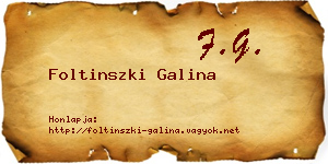 Foltinszki Galina névjegykártya